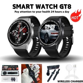 【100% Asli Garansi 12 bulan】Smart Watch GT8 Porsche smart watch waterproof dustproof waterproof full touch screen call wireless charging support NFC Smartwatch pria