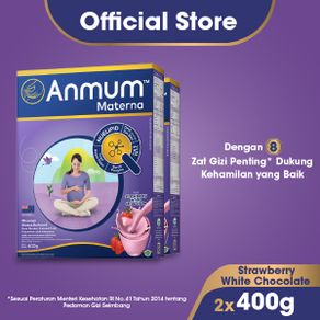 Anmum Materna Susu Nutrisi Ibu Hamil Strawberry White Choco 2 x 400g