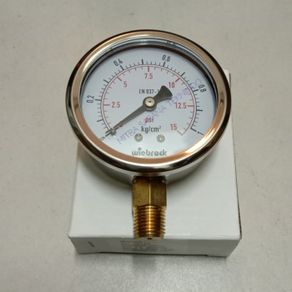 manometer /pressure gauge raket stainless brass 2 1/2  inchi - 1 bar