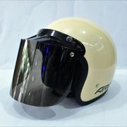 helm bogo arc retro classic dewasa wanita pria motor sni terlaris - cream kacadatarbening