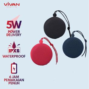 Vivan Vs2 Speaker Tws Bluetooth 5.0 Portable Outdoor Ipx6 Waterproof With Memory Card Slot