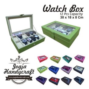 promo!! kotak tempat jam tangan isi 12 / watch box organizer