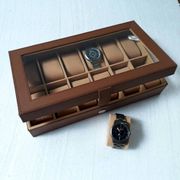 kotak tempat jam tangan isi 12 moca iner cream|kotak arloji|box jam
