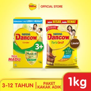 Paket Kakak Adik 3 (DANCOW Madu 3+ 1kg & DANCOW FortiGro Cokelat 1kg)