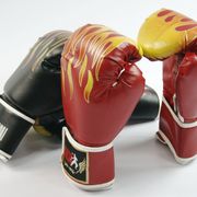 Tas Pasir Latihan PU Biji Api Tahan Lama Sarung Tangan Tinju Thailand Sarung Tangan Sayap Chun Muaythai Thai-Boxing (dengan Pelindung Pergelangan Tangan)