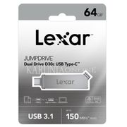 lexar 32gb / 64gb jumpdrive d30c flashdisk otg usb 3.1 type c - 64 gb