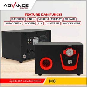 Speaker advance M8 Speaker bluetooth multi fungsi Bass Subwoofer jernih