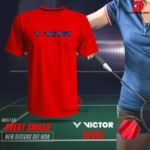 kbvm-wr03 - kaos badminton baju bulutangkis victor premium sablon dtf - vic/wr/seven merah/xxl