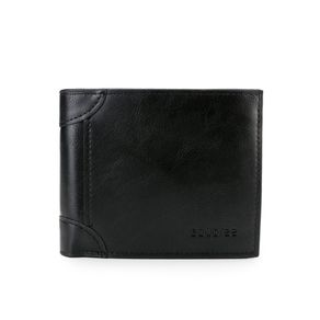 Adobree Dompet Lipat Pendek Pria Men Short Wallet PU Leather Branded Impor 1711411301BLA