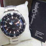 jam tangan pria alexandre christie ac 6436 silver ring black original