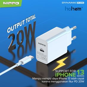 Hippo Adaptor Charger Dynamic 20W Type C Input Quick Charge Fast Charging Tipe C Original Ori Adapter