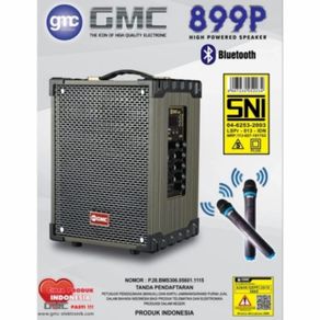 speaker portable gmc 899p bluetooth + 2 mic wireless super bass 8inch