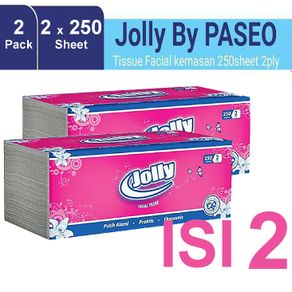 Facial Tissue Jolly by Paseo 2 Pack (2 pcs x 250 sheets 2 ply) / Tisu / Tissu / Tissue Jolly 250 shhet MURAH / Tissue Jolly 250 Grosir - UnihStore