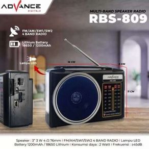 RADIO FM/AM/SW1/SW2 4 BAND ADVANCE RBS-809