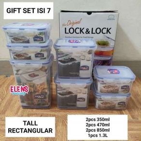 Lock N Lock Food Container Tall Rectangular Gift Set Isi 7