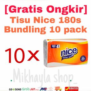 tisu tissue nice 180 sheet isi 10 pack / tissue facial /tisu murah