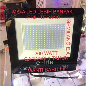 LAMPU LED SOROT TEMBAK 200 WATT 200W FLOODLIGHT OUTDOOR IP66 GARANSI  1 TAHUN SANGAT TERANG