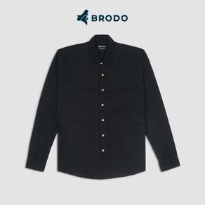 BRODO - Kemeja Broshirt Pique Longsleeve Black