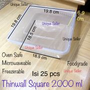 Thinwall Square Victory 2000 ml isi 25 set / Thinwal Square Victory 2000ml / Thinwal Thinwall Kotak 2000 ml / Thinwall Persegi 2000ml / Kotak Makan 2000 ml