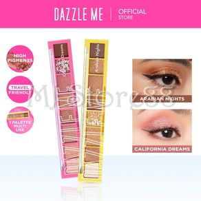 DAZZLE ME The World Traveler Eyeshadow Palette | BPOM 8 warna Natural Matte Satin Glitter High Pigment Long Lasting Smooth Powder  - CO