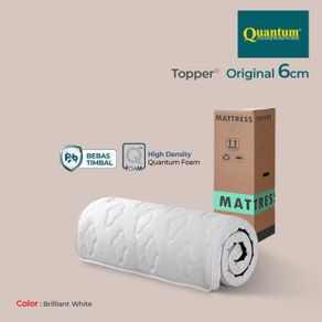quantum mattress topper 6cm / kasur springbed spring bed - brilliant white200 x 200