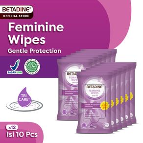 BETADINE FEMININE WIPES Tissue Basah Pembersih Kewanitaan 12 Pack