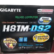 gigabyte h81m-ds2 motherboard intel lga1150h81ddr3sata3vga resmi