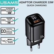 Usams T46 Kepala Adaptor Charger Usb Type C Port Fast Charging 33w Samsung iPhone 13 Oppo Samsung