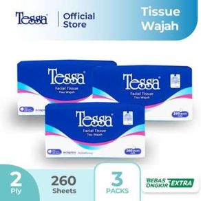Tissue Tessa - 3 Packs Facial Tissue 260 Sheets Paket Hemat