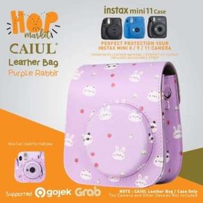 Leather Bag for Fujifilm Instax Mini 11 / 9 / 8 Tas Purple Rabbit Case