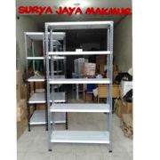 RAK BESI SIKU ANTI KARAT 5 SUSUN PLUS KARET KAKI