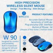 Mouse Wireless M-Tech Usb 1600Dpi Mini 3D Silent On Off W-90 W90