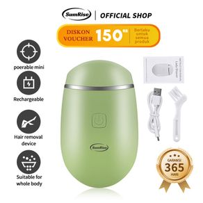 Sumrise Pencukur Bulu Ketiak Wanita Multifungsi Mini Epilator Portabel Rambut 2In1 Alat Cukur Listrik Hijau