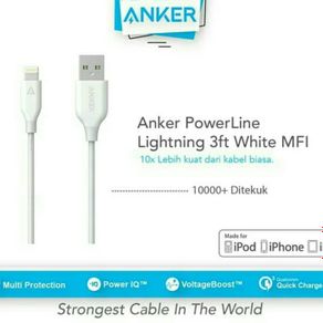 Kabel Data Anker PowerLine iPhone Usb Lightning 3ft / 0.9m High Speed kabel charger iPhone