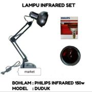 Lampu Set Infrared Philips (Duduk/Pendek) Lampu Terapi + Desk Lamp