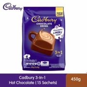 Cadbury Hot Chocolate Drink 3 in 1 450gr cad bury hot coklat 15x30gr