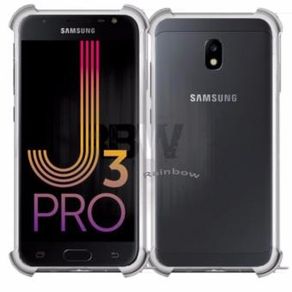 Rainbow Case Anti Crack Samsung Galaxy J3 Pro 2017 J330 / Soft Case Anti Shock Samsung J3 Pro 2017 J330 / Softshell Shockproof Samsung J330 / Ultrathin J330 / Jelly Casing Samsung / Case HP - Transparan
