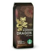 kopi starbucks komodo dragon dark roast whole bean 250 gram