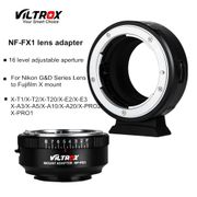 VILTROX NF-FX1 Lensa Kamera Adaptor W/Mount Adjustable Aperture Ring untuk Nikon G & D Lensa untuk Fuji X-T2 x-T20 X-E3 X-A20 X-PRO2 E2S