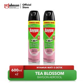 Baygon Aerosol Tea Blossom 600ml x2