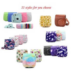 Untuk Fujifilm Instax Mini untuk Tas Casing Kamera Penutup Kulit PU dengan Tali Bahu Instax Mini 9 Mini 8 + Kamera Film Instan