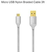 PROMO ANKER MICRO USB NYLON BRAIDED CABLE 3FT (SILVER) PEOMO SALE NEW SALE
