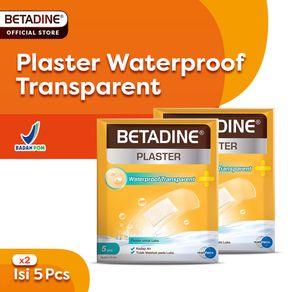 BETADINE WATERPROOF TRANSPARENT Plaster Luka Anti Air Twin Pack