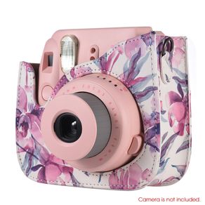 Andoer Tas Casing Kamera PU untuk Fujifilm Instax Mini 9/8 +/8S/8 Merah Muda