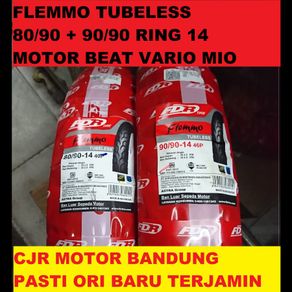 PAKET SEPASANG Ban Motor FDR Flemmo TUBELESS 80/90 dan 90/90 ring 14 UKURAN STANDAR MOTOR MATIC BEAT VARIO