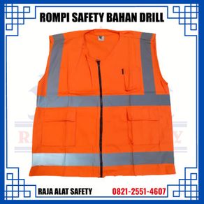 top produk rompi kerja / rompi proyek bahan drill / safety vest navy