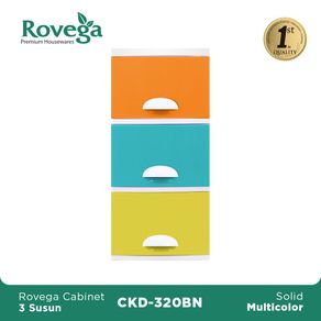 Rovega Kido Lemari Plastik Premium 3 Susun Rainbow CKD320BN Food Grade