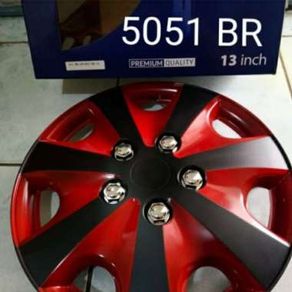 Cover Dop Velg Racing Mobil Ring 13 Inch Type 5051 Hitam Merah