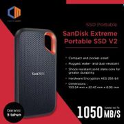 SanDisk Extreme Portable SSD V2 2TB / E61 / Up to 1050MB/s / Garansi