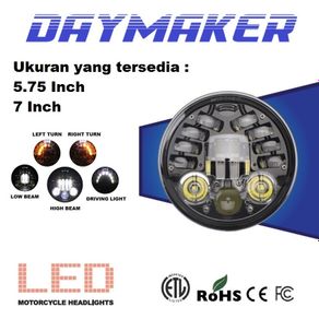 Lampu Utama DAYMAKER COBRA DOT SAE Mobil Motor 16 LED 18 LED VINYX 5,75 7 Inch 75 Watt 5 Inci 5.75 75W